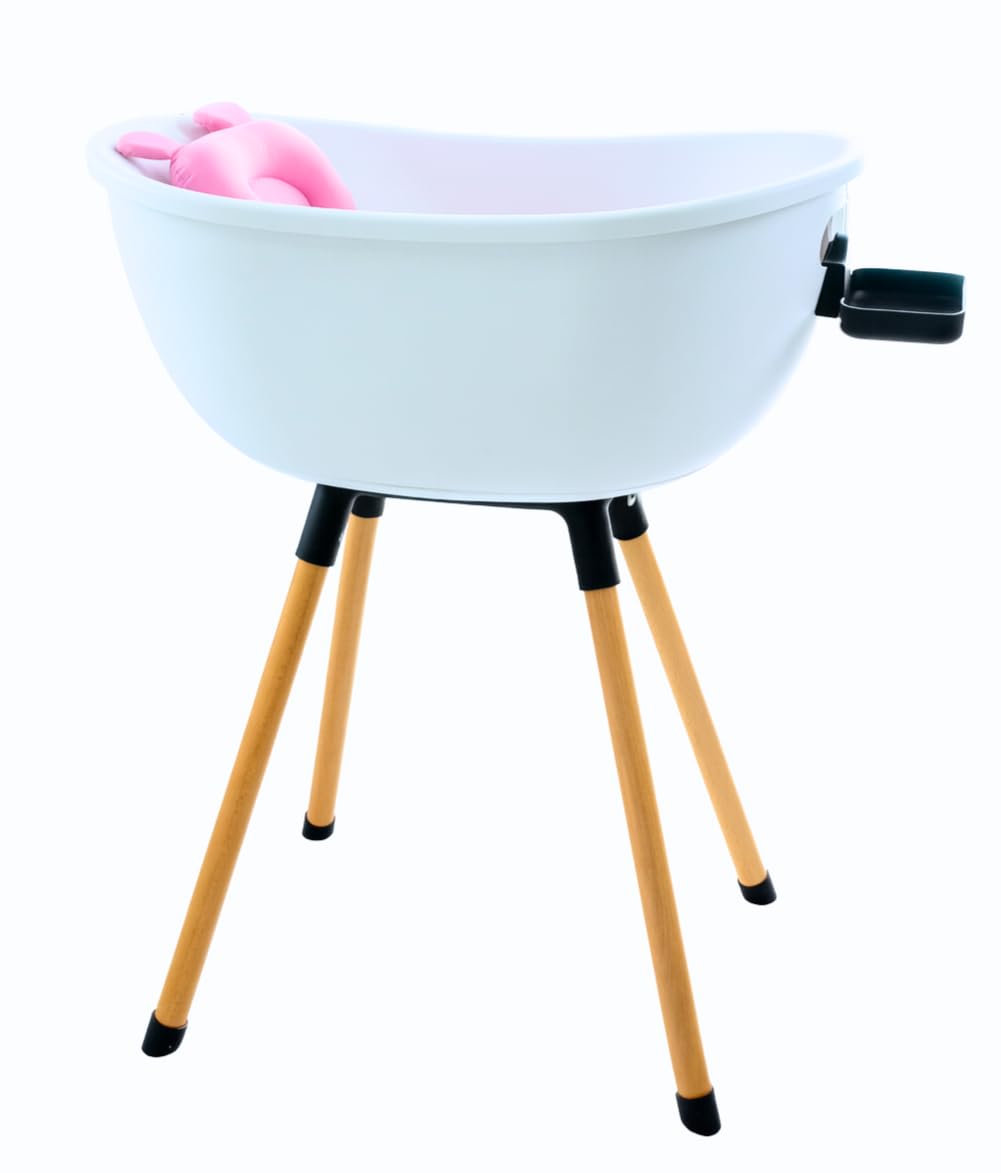 3-Stage Convertible Baby Bathtub with Wooden Stand