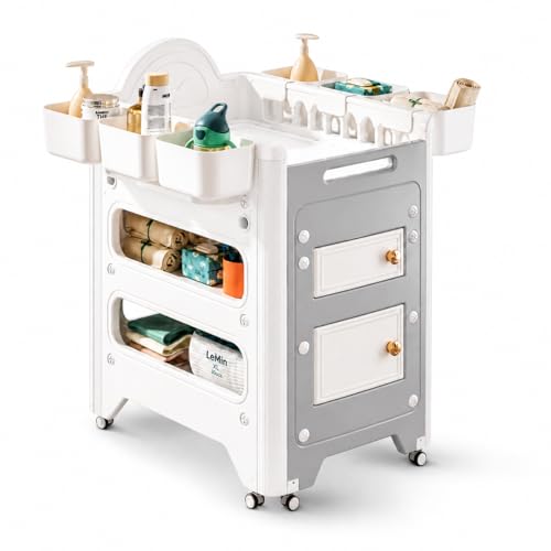 Heavy-Duty Baby Changing Table with Storage & Adjustable Height