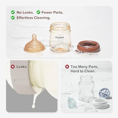 Glass Anti-Colic Baby Bottle with Breast-Like Nipple