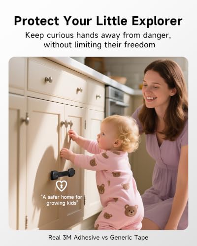 Adhesive Baby Safety Locks for Cabinets & Drawers