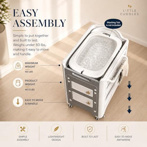 Heavy-Duty Baby Changing Table with Storage & Adjustable Height