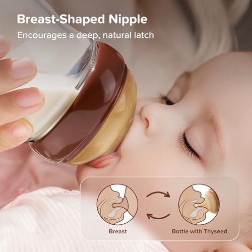 Glass Anti-Colic Baby Bottle with Breast-Like Nipple
