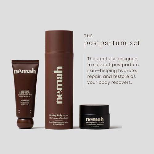Nemah Postpartum Set, Scar Cream, Nipple Balm, Body Serum, 3 Step Routine