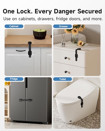 Adhesive Baby Safety Locks for Cabinets & Drawers