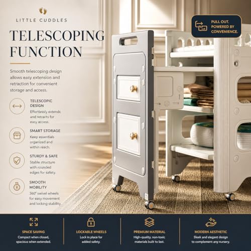Heavy-Duty Baby Changing Table with Storage & Adjustable Height