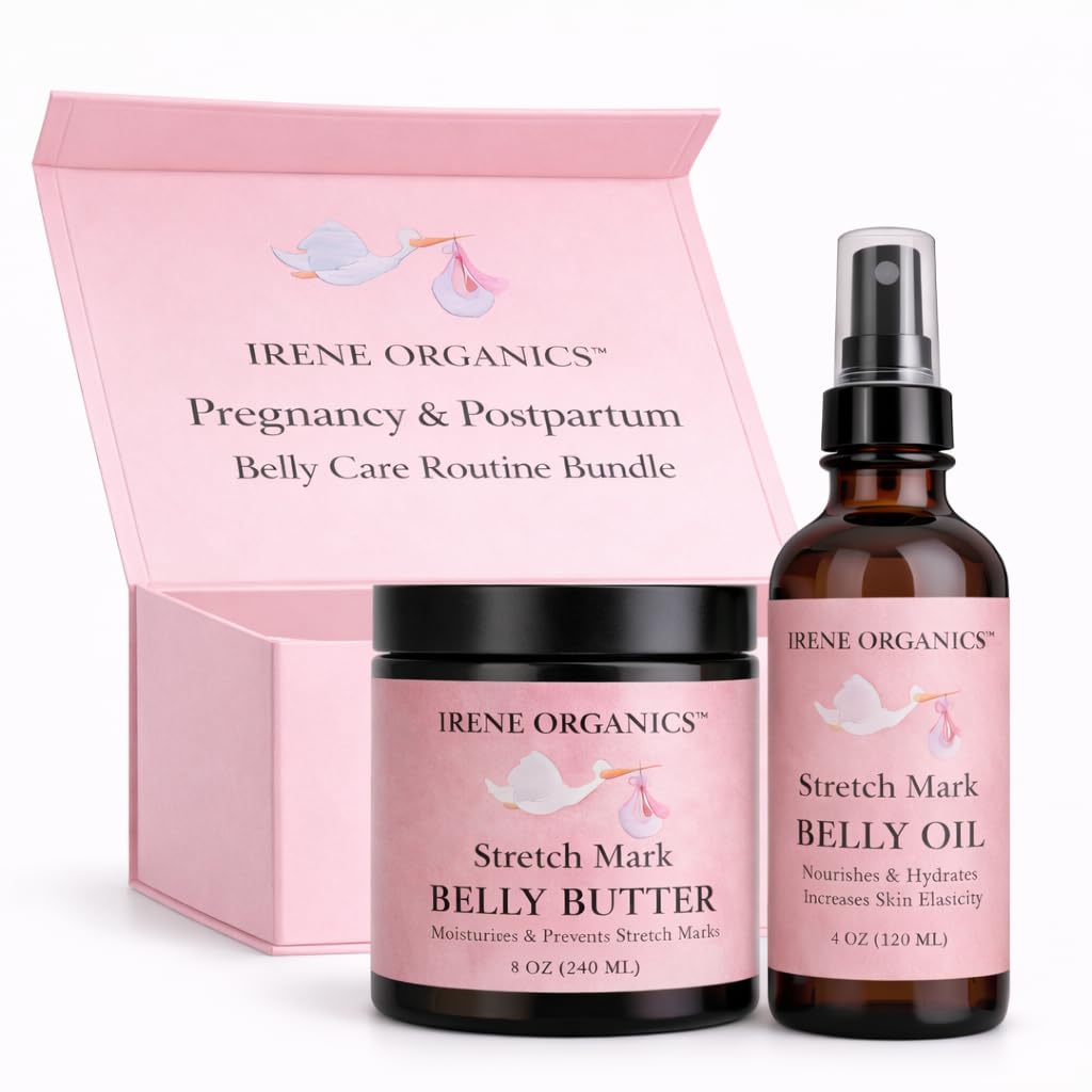 Pregnancy Belly Balm & Body Oil Set for Stretch Mark Care