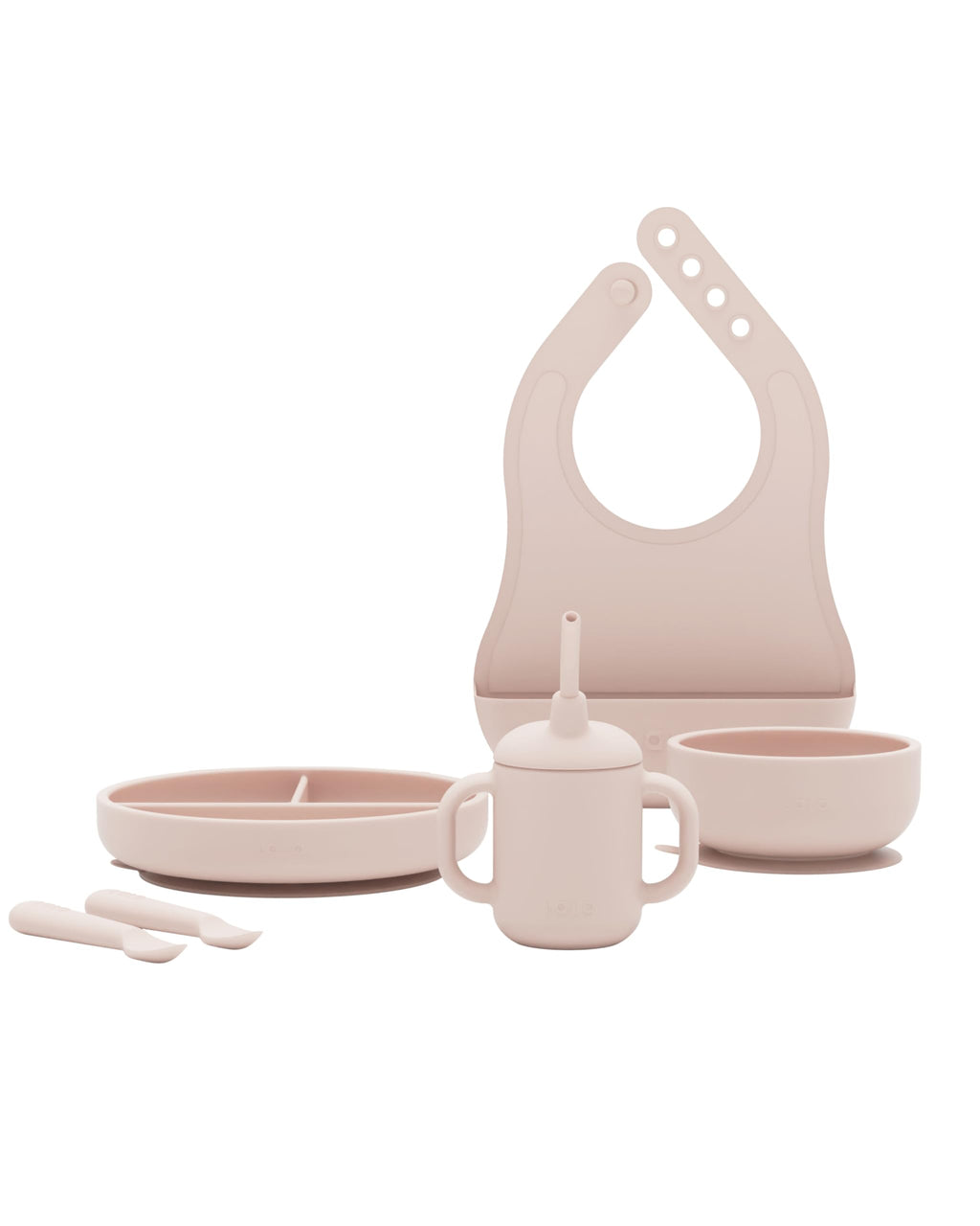 Lalo First Bites Full Kit, 6-Piece Non-Toxic Silicone Baby Feeding Set