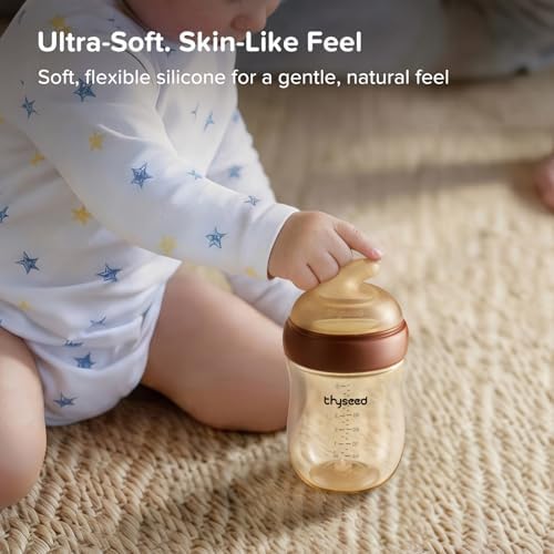 Glass Anti-Colic Baby Bottle with Breast-Like Nipple