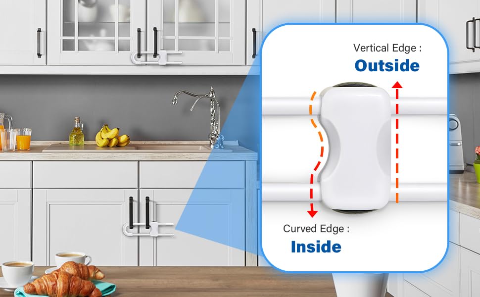 Adjustable U-Shaped Child Safety Cabinet Locks
