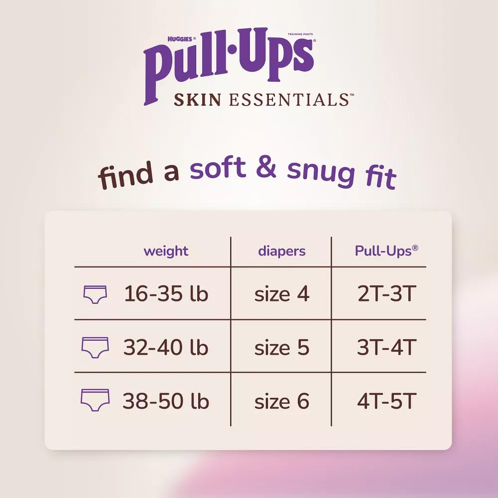 Pull-Ups Girls' Skin Essentials Luxury Training Pants - Size 2T-3T – 60ct White