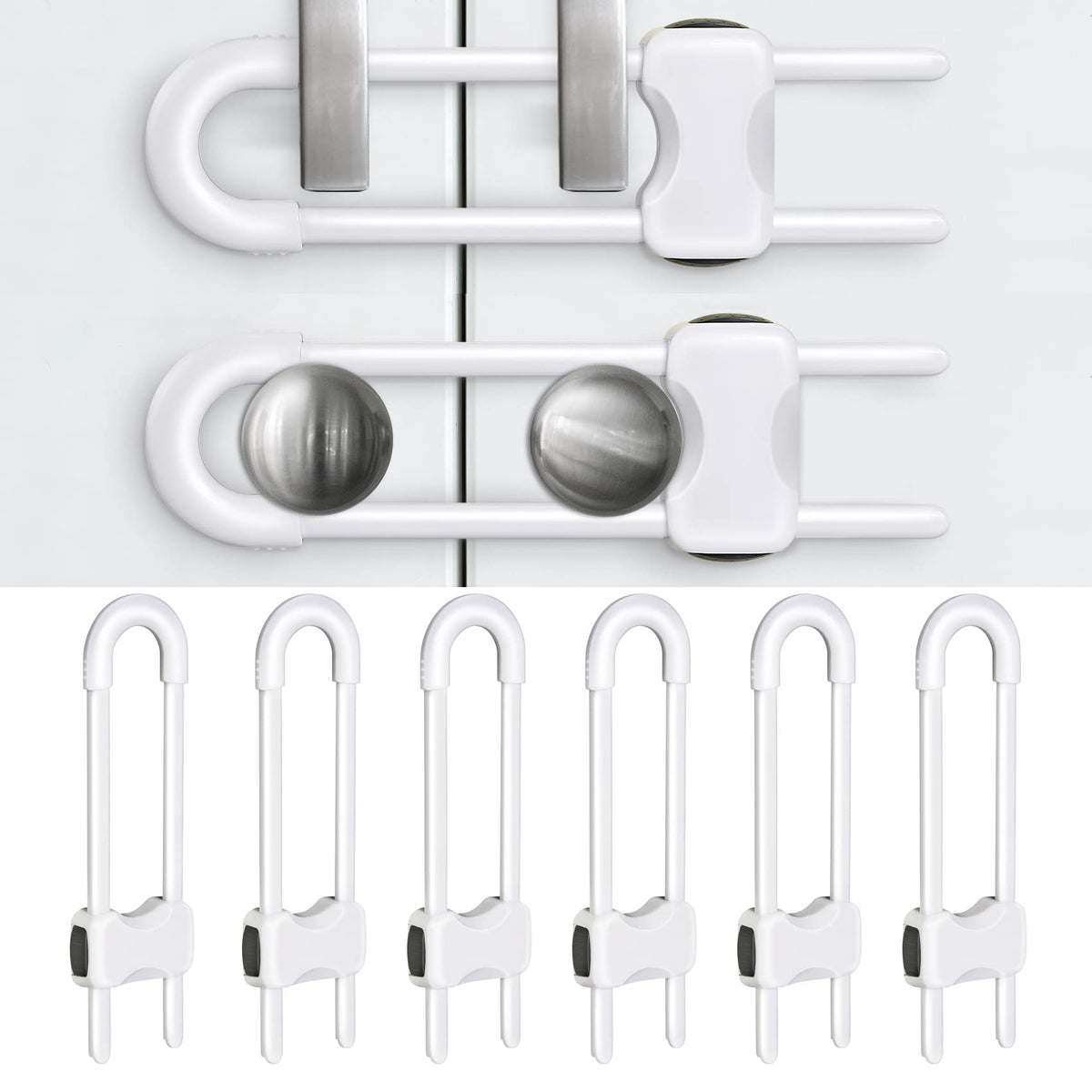 Adjustable U-Shaped Child Safety Cabinet Locks