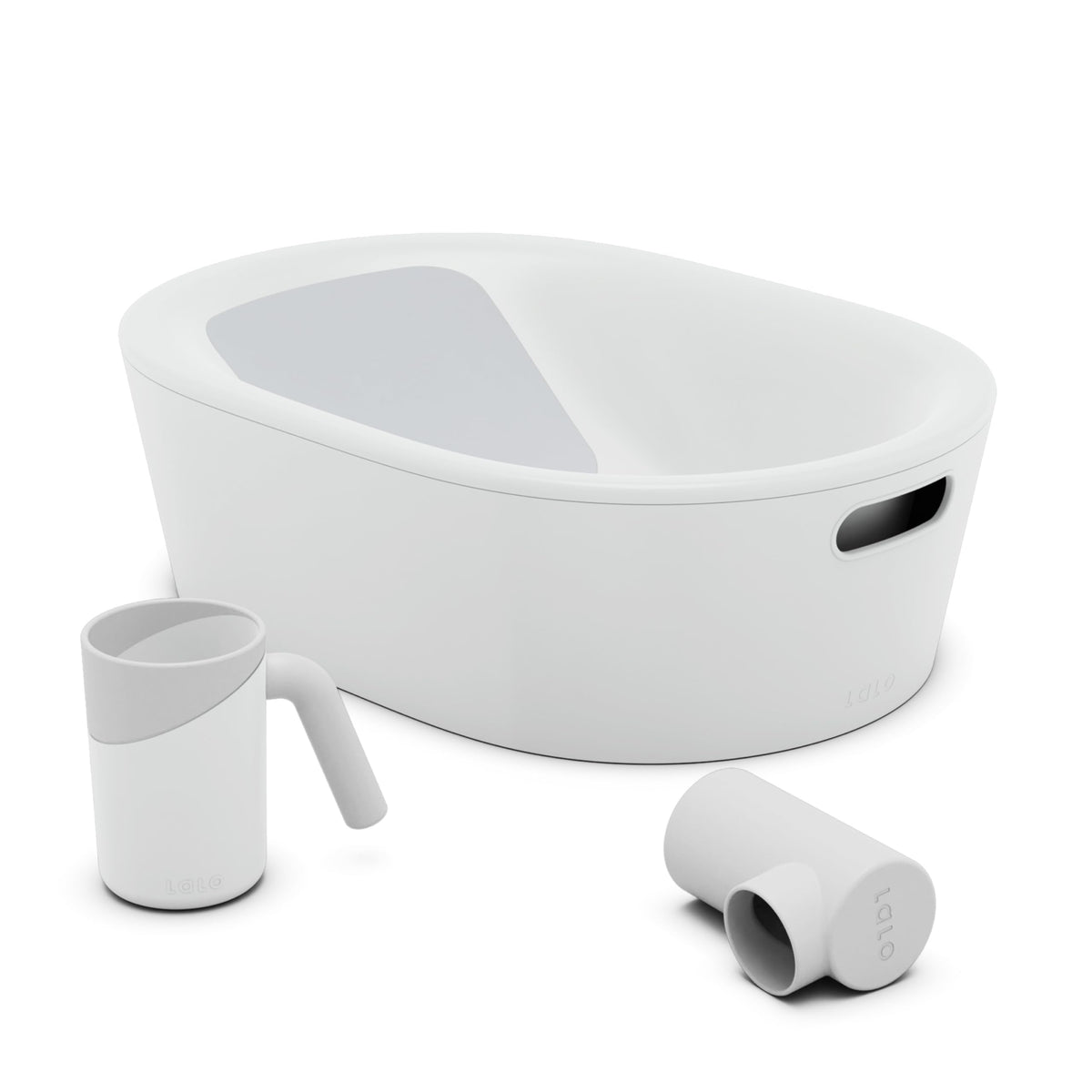 Lalo Bathtime Starter Kit, 3 Pieces, Baby Bathtub, Rinse Cup & Spout Cover