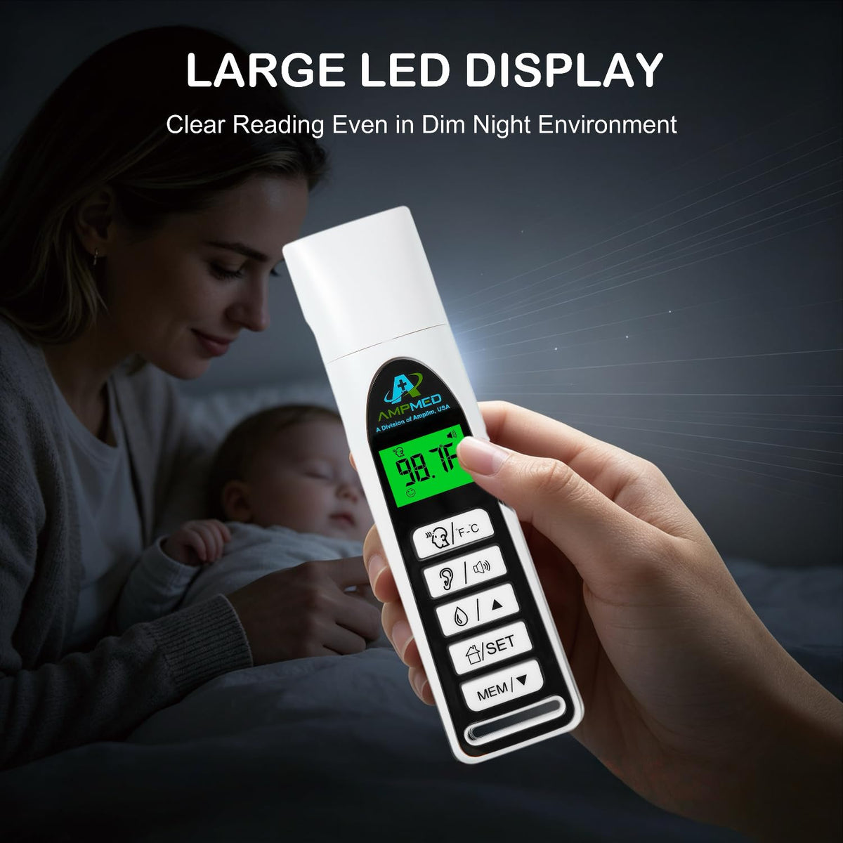 Amplim 3-in-1 Accurate Infrared, Ear, Forehead Baby Thermometer