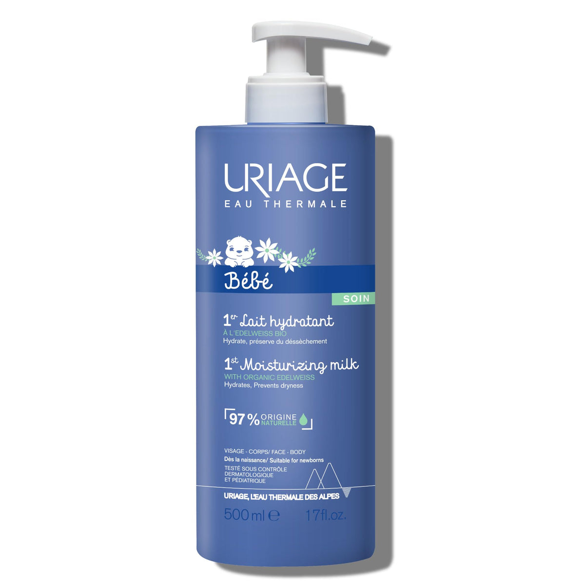 Uriage Baby Daily Face & Body Moisturizing Lotion, Nourishes & Soothes Skin