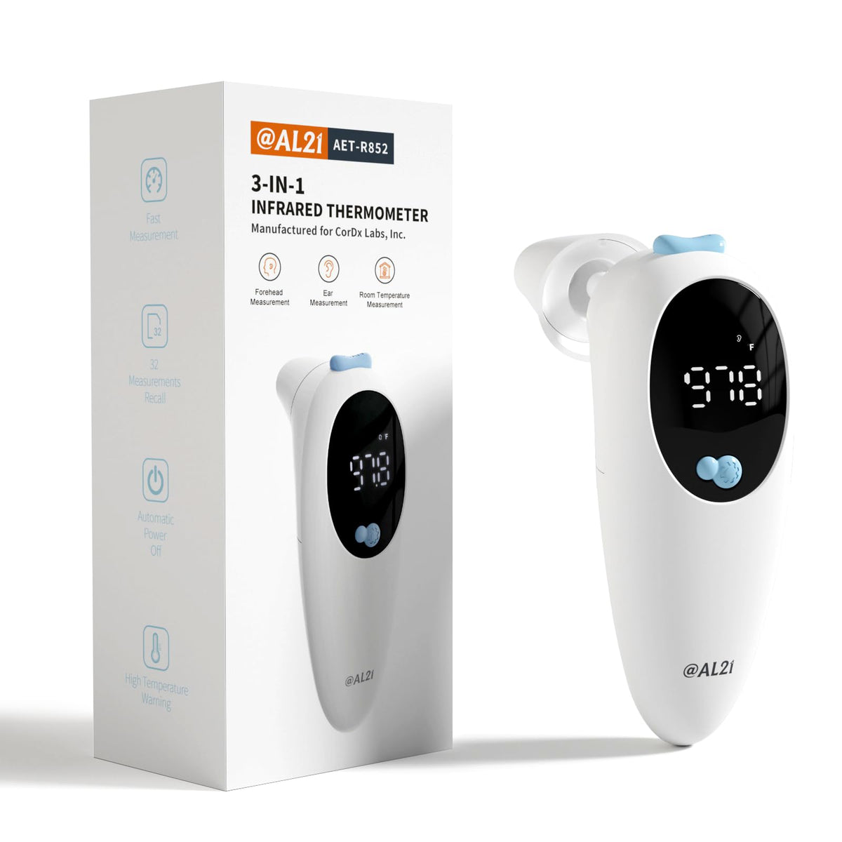 3-in-1 Digital Forehead, Ear & Object Thermometer