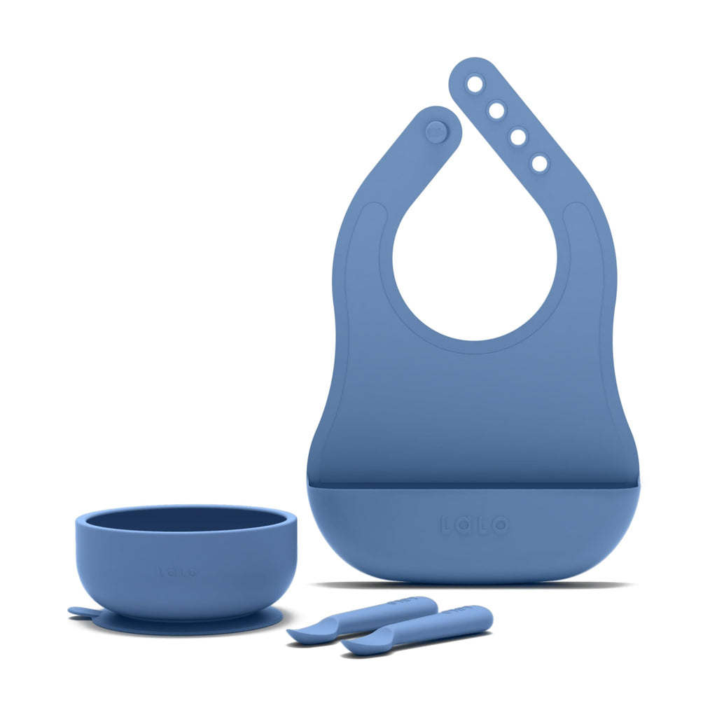 Lalo First Bites Full Kit, 6-Piece Non-Toxic Silicone Baby Feeding Set