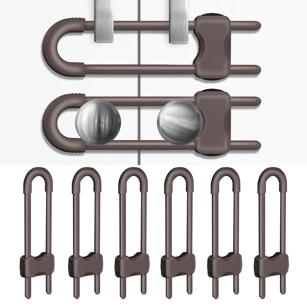 Adjustable U-Shaped Child Safety Cabinet Locks