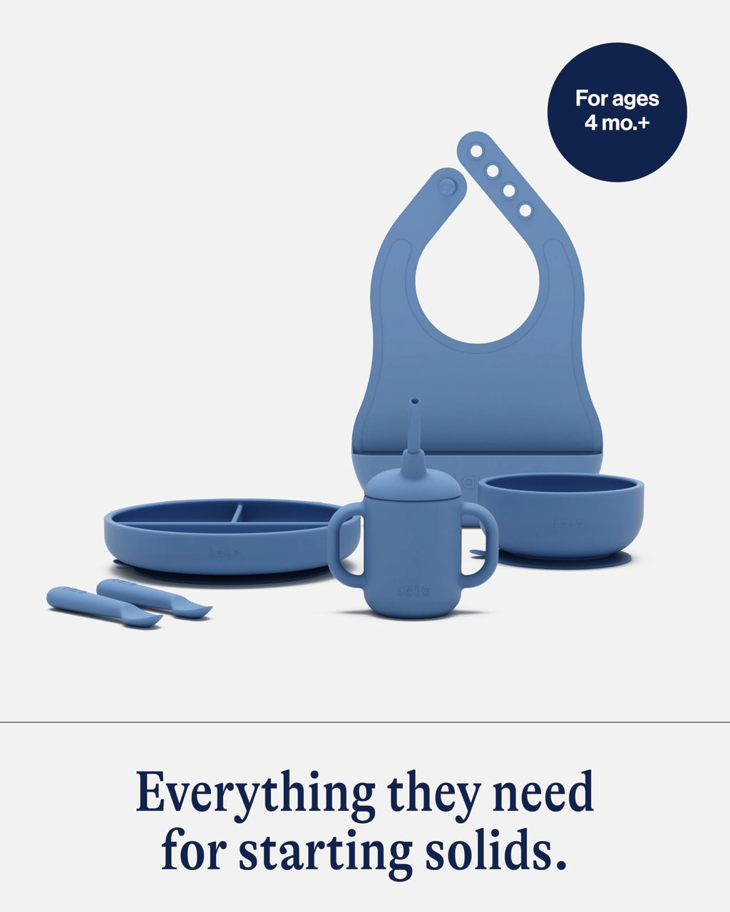 Lalo First Bites Full Kit, 6-Piece Non-Toxic Silicone Baby Feeding Set