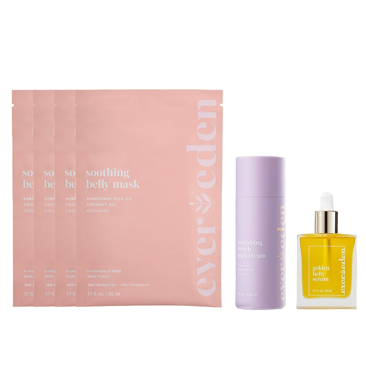 Pregnancy Stretch Mark Cream, Belly Serum & Soothing Mask Set