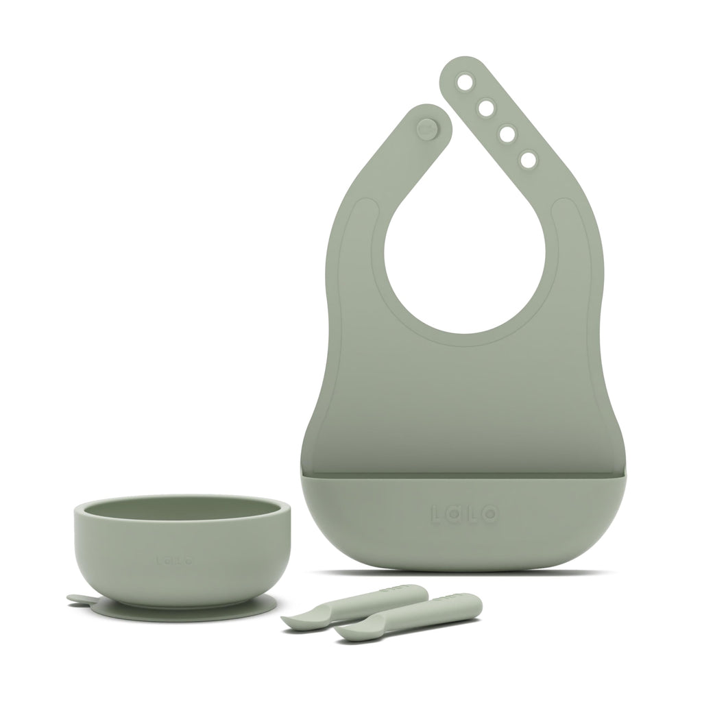 Lalo First Bites Full Kit, 6-Piece Non-Toxic Silicone Baby Feeding Set