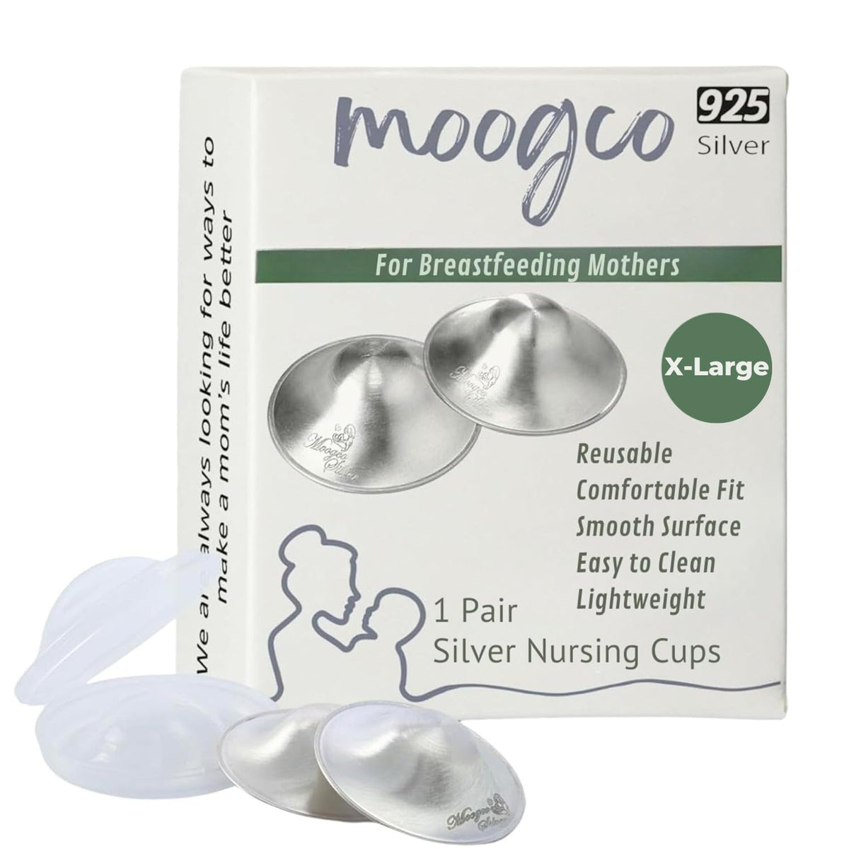 Silver Nursing Cups for Breastfeeding & Nipple Protection