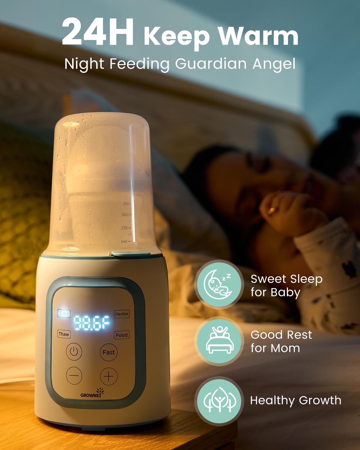 GROWNSY Bottle Warmer,Baby Bottle Warmer for Breastmilk