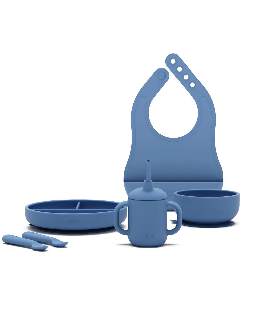 Lalo First Bites Full Kit, 6-Piece Non-Toxic Silicone Baby Feeding Set