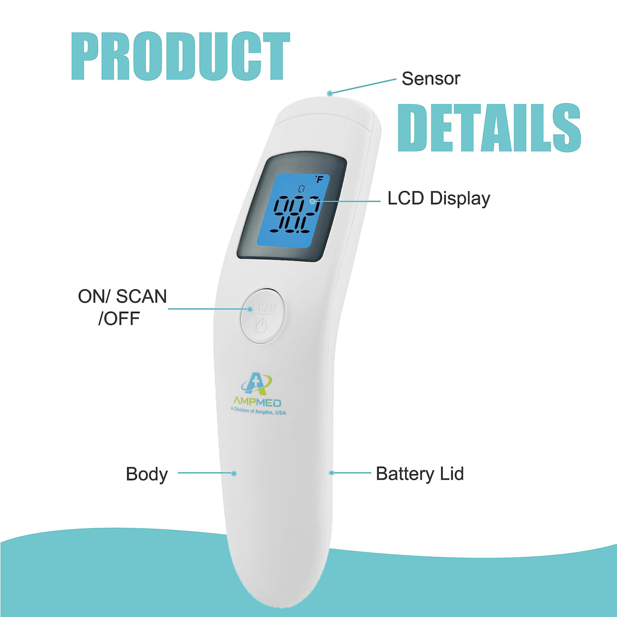 Non-Contact Digital Forehead Thermometer for Kids & Adults
