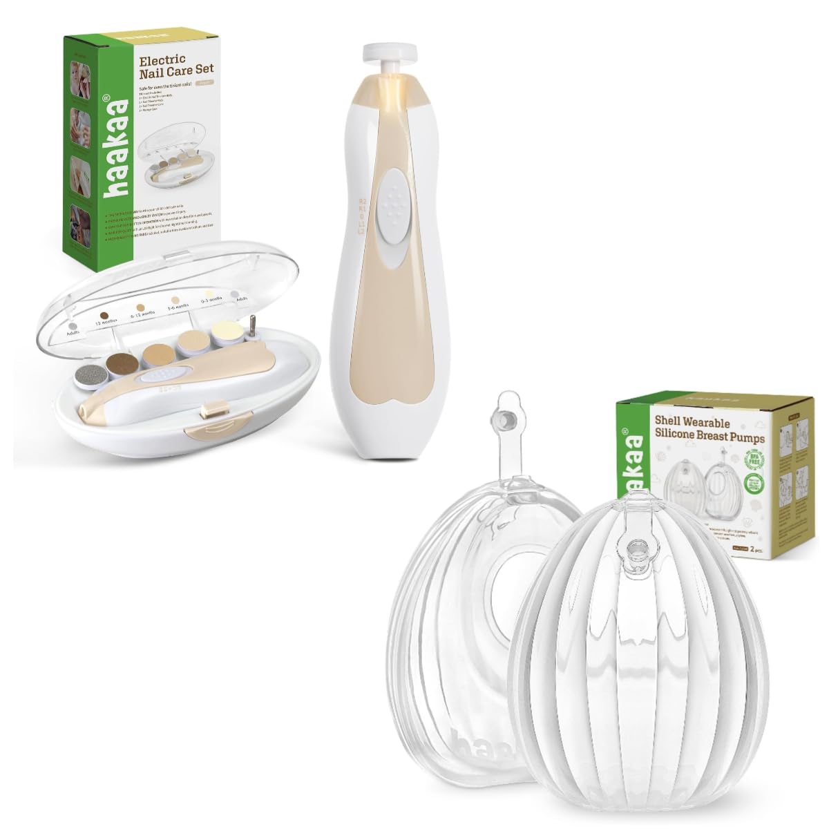 Baby Electric Nail File & Wearable Breast Pump Set