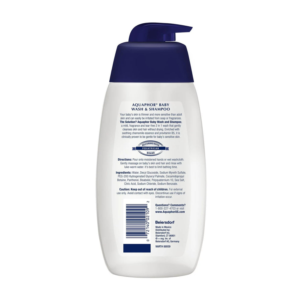 Aquaphor Baby Cleansing Wash And Shampoo 16 Ounce Pump (500Ml) (6 Pack)