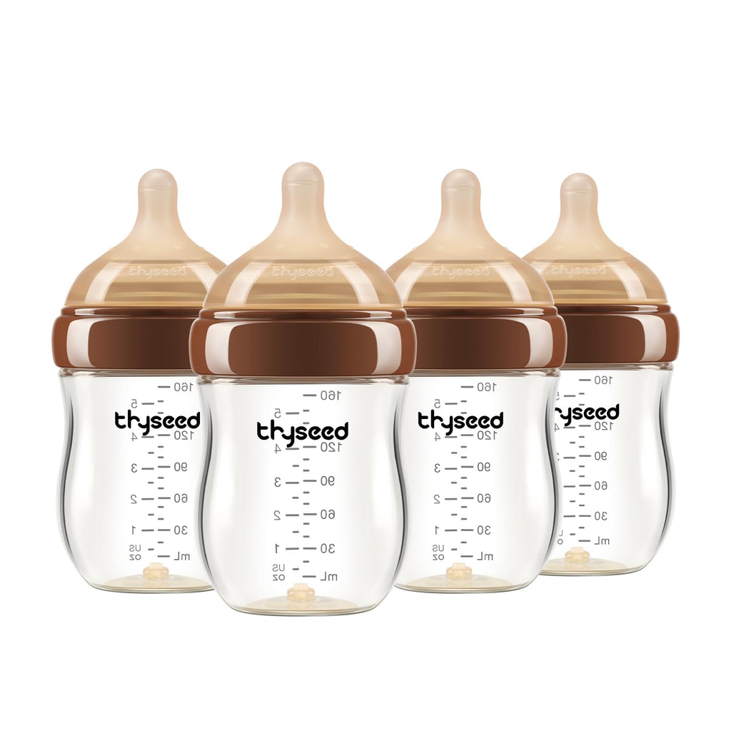 Glass Anti-Colic Baby Bottle with Breast-Like Nipple