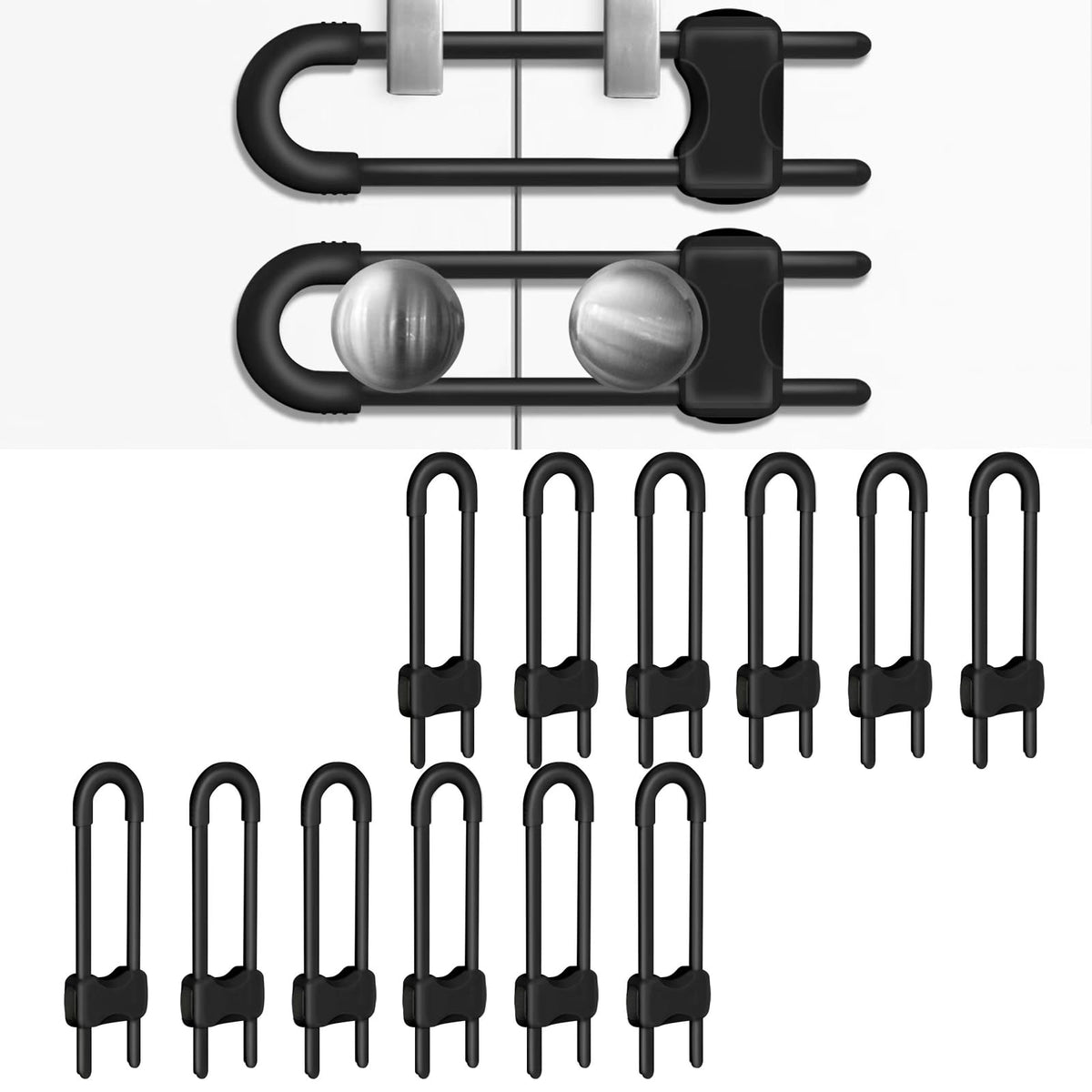 Adjustable U-Shaped Child Safety Cabinet Locks