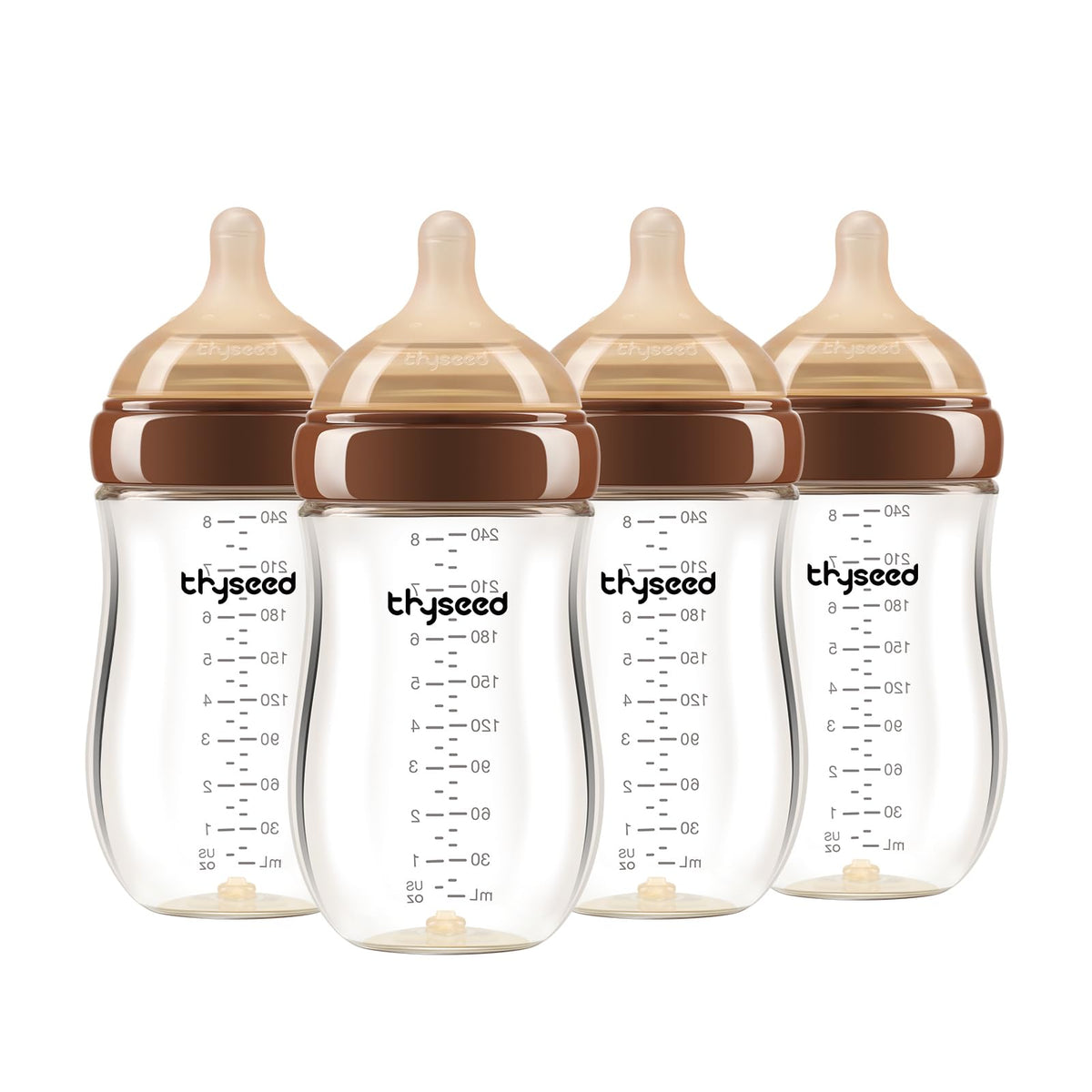 Glass Anti-Colic Baby Bottle with Breast-Like Nipple
