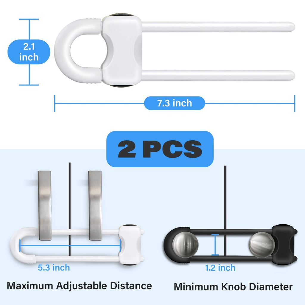 Adjustable U-Shaped Child Safety Cabinet Locks
