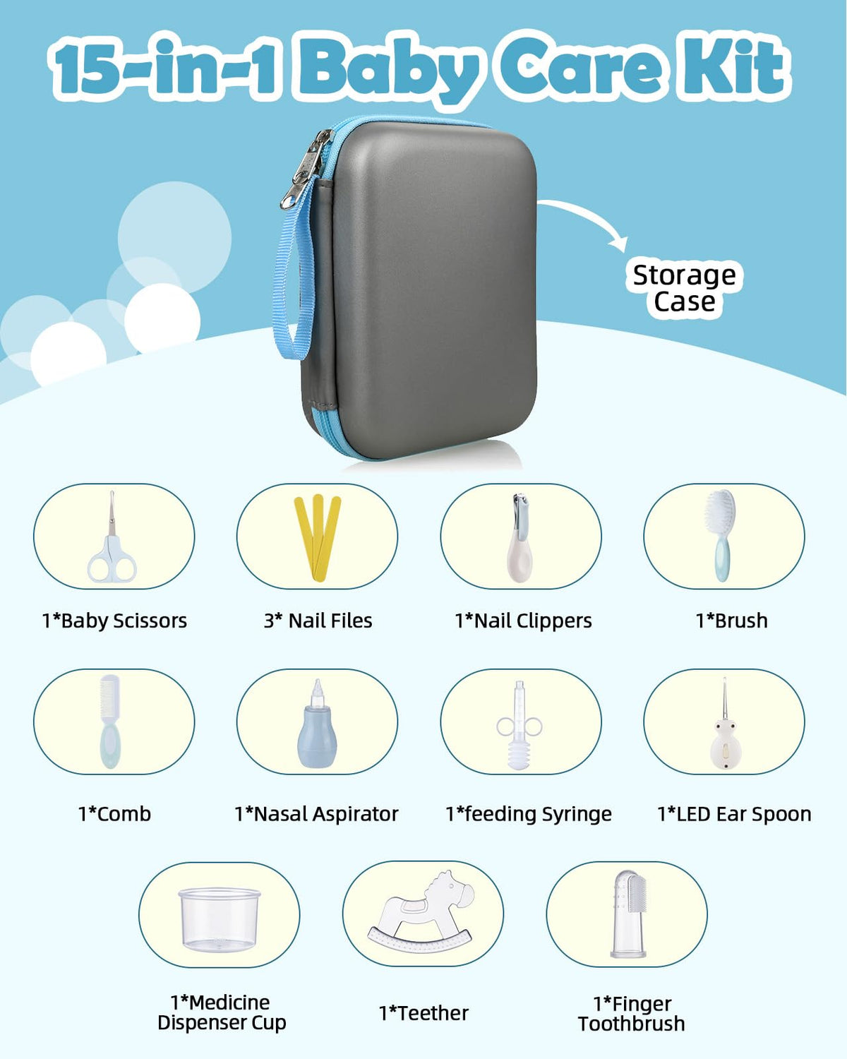 Lictin Baby Healthcare and Grooming Kit, Rechargeable Baby Nail Trimmer Electric Set