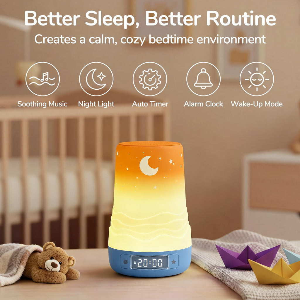 Baby White Noise Sound Machine & Night Light with Cry Detection