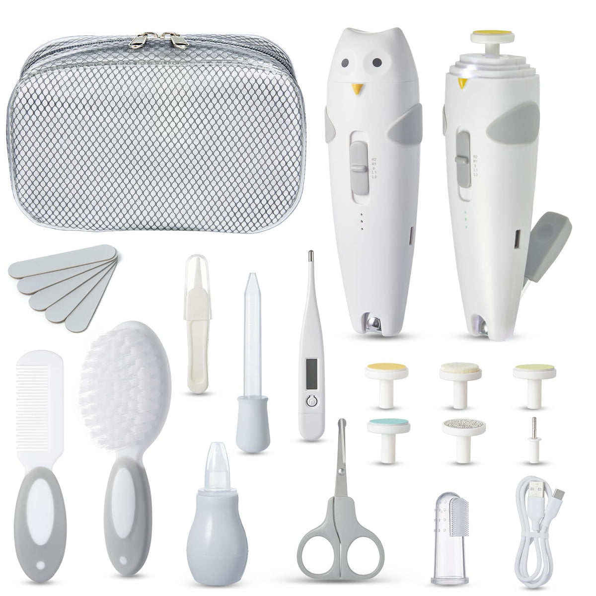 Lictin Baby Healthcare and Grooming Kit, Rechargeable Baby Nail Trimmer Electric Set