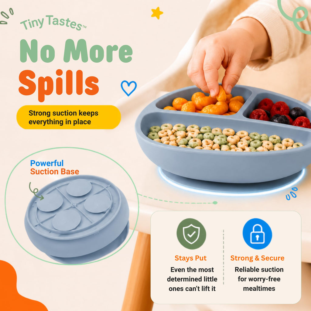 10-Piece Silicone Baby Feeding Set with Suction Plate & Bowl