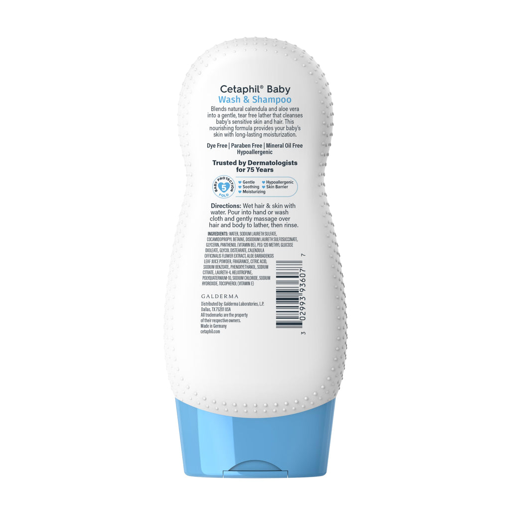Hypoallergenic Baby Wash & Shampoo, Soap-Free, 13.5 oz, 12-Pack