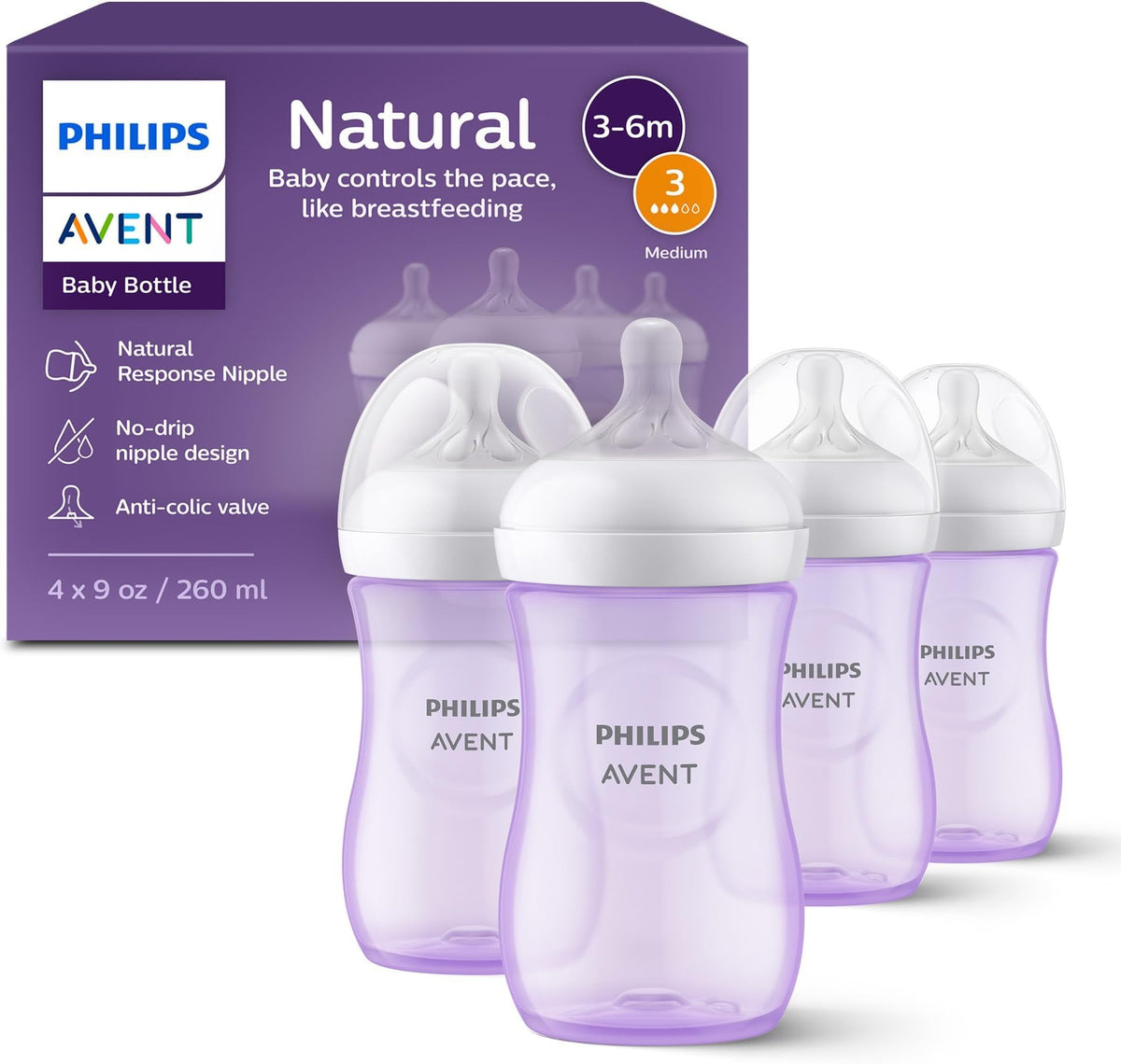 Philips AVENT Natural Baby Bottle with Natural Response Nipple