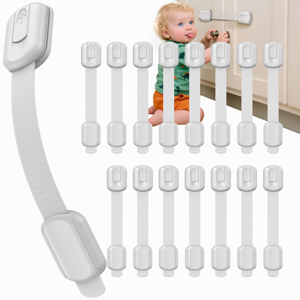 Adhesive Baby Safety Locks for Cabinets & Drawers