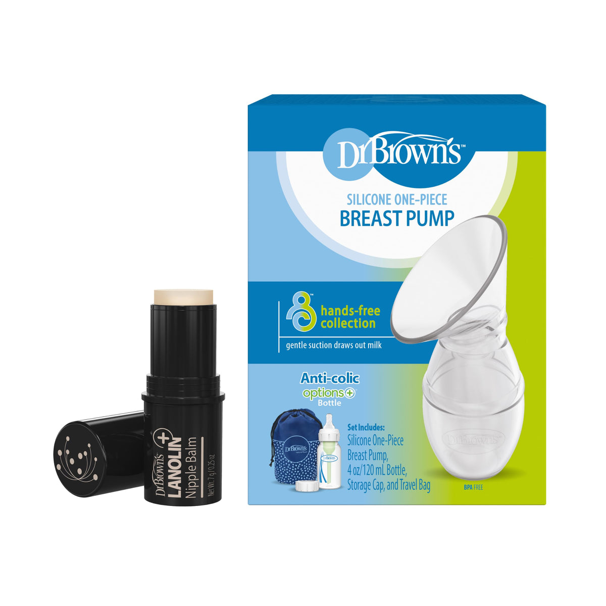 Nipple Balm & Silicone Breast Pump with 4 oz Baby Bottle Set