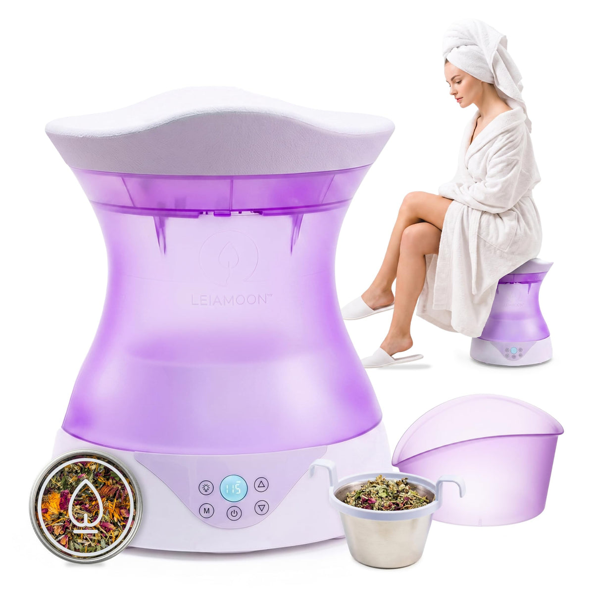 Feminine Wellness Steam Seat Set with Temperature Control & Red Light
