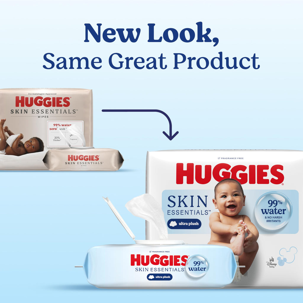 HUGGIES Unisex Baby Skin Essentials Wipes Hypoallergenic 99% Water