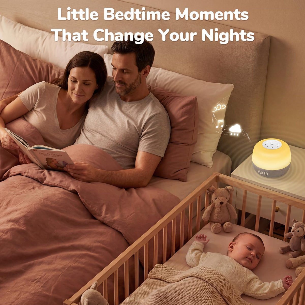 Mewaii White Noise Sound Machine Baby, 34 Sounds, Sunrise Alarm Clock