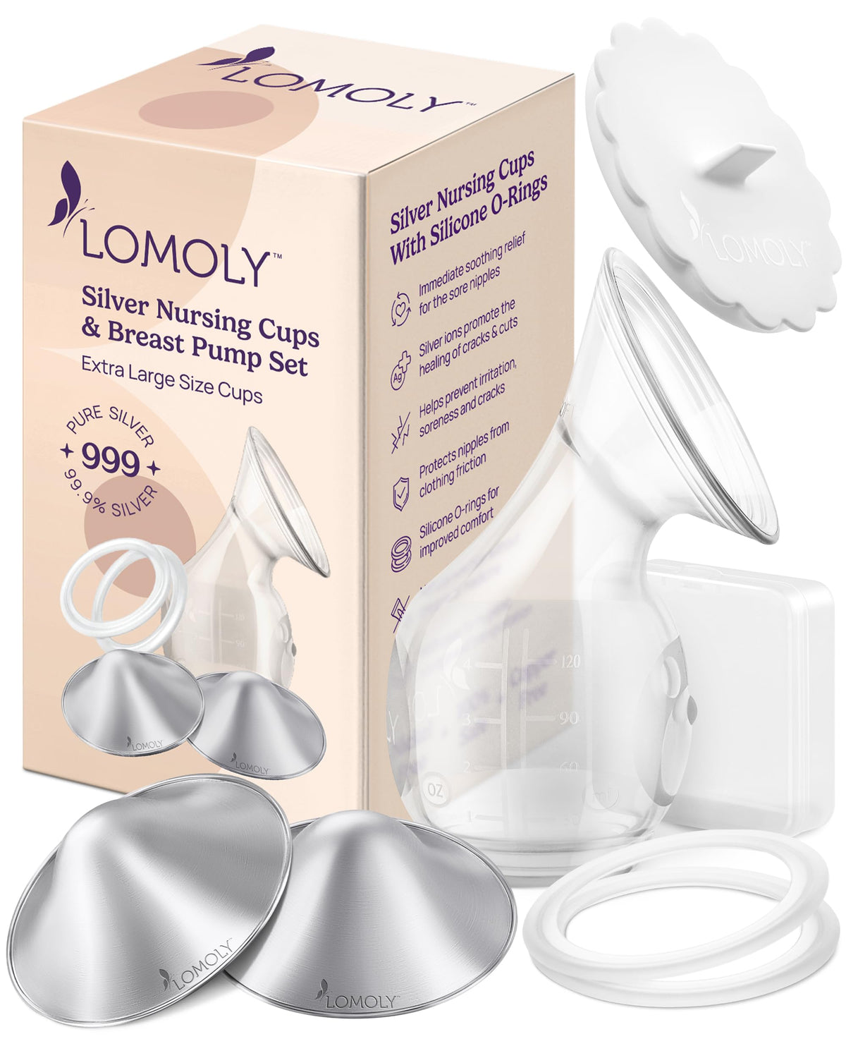 999 Silver Nursing Cups & Breast Shields for Breastfeeding