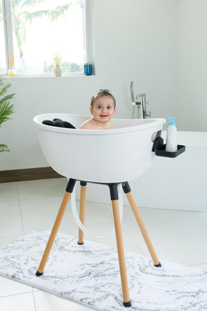 3-Stage Convertible Baby Bathtub with Wooden Stand