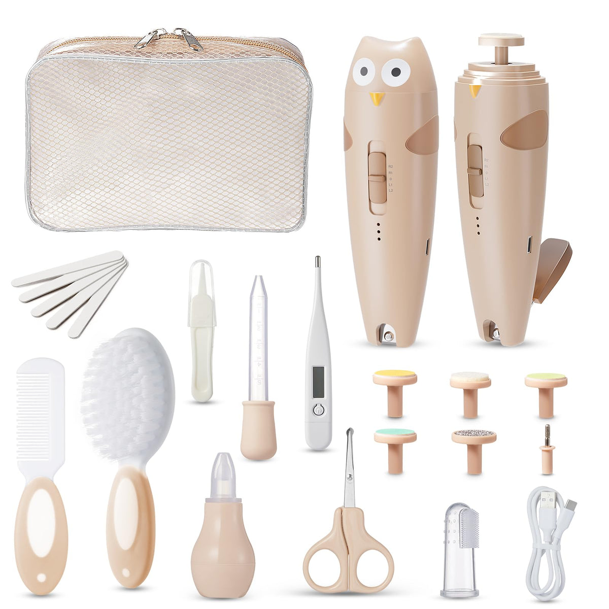 Lictin Baby Healthcare and Grooming Kit, Rechargeable Baby Nail Trimmer Electric Set