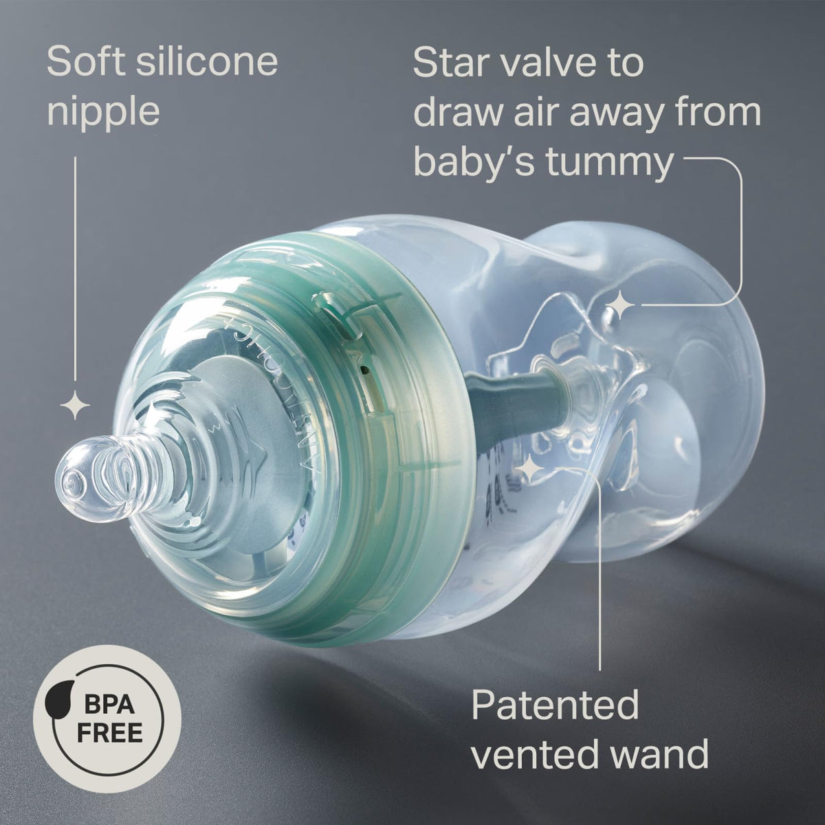 Advanced Anti-Colic Baby Bottles, 9 oz, BPA-Free, Slow Flow, 0+ Months