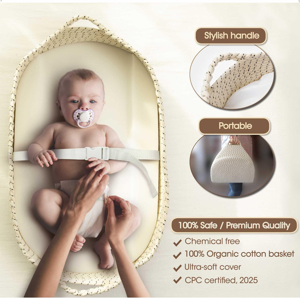 Soft Waterproof Baby Changing Basket with Portable Pad